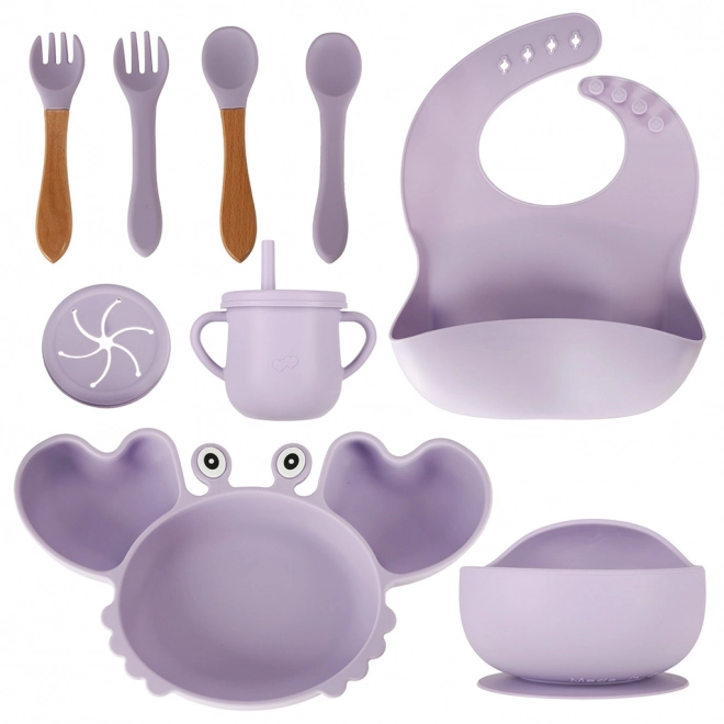 Silicone Dinnerware Set For Infants And Toddlers - Purple – purple