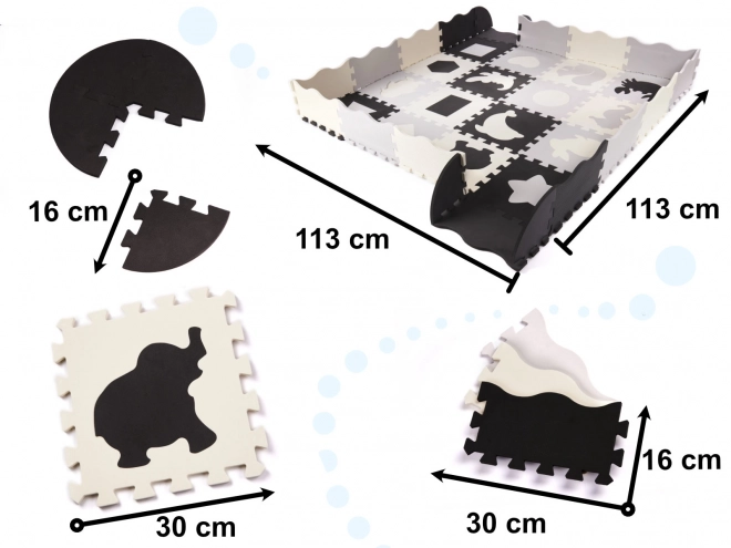 Children's Contrast Foam Puzzle Mat and Playpen