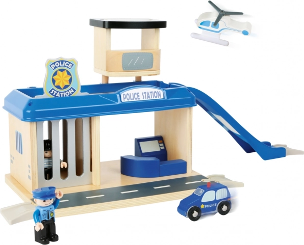 Two-story station with tower and helipad