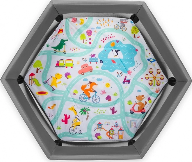 Colorful play mat that supports development