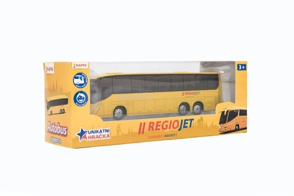 RegioJet Yellow Metal Toy Bus