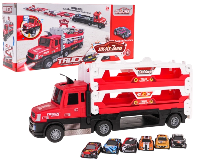 Interactive Red Truck with Launcher 2-in-1 & Accessories – Red