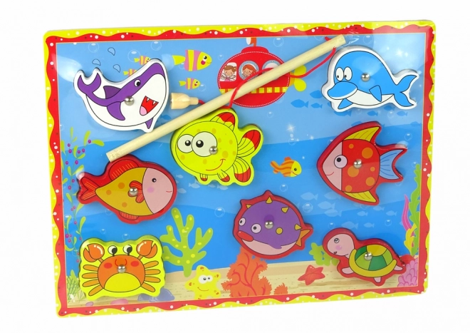 Wooden Fishing Game Set with Magnetic Sea Creatures