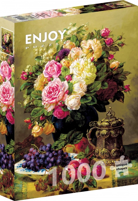 Enjoy Puzzle Still Life with Roses by Jean-Baptiste Robie 1000 Pieces