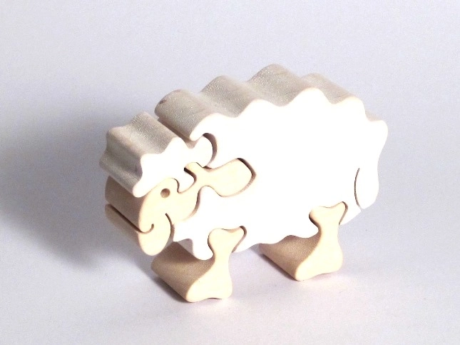 Wooden Insert Puzzle - White Sheep