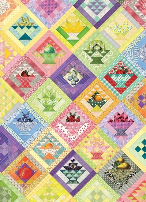 Cobble Hill Jigsaw Puzzle Fruit Basket Quilt 1000 Pieces