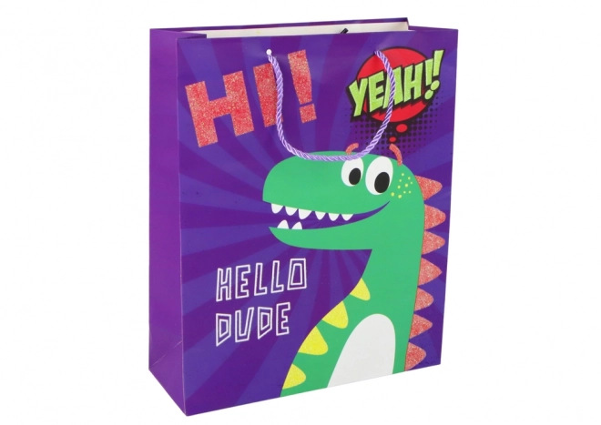 Purple Dinosaur Gift Paper Bag