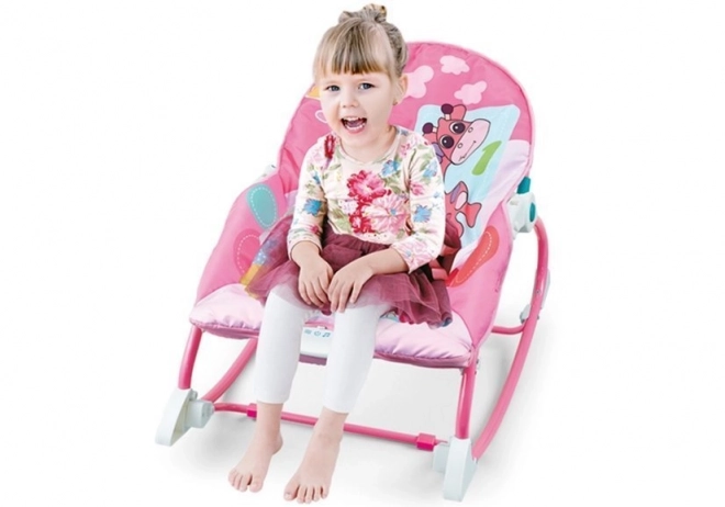 Rocking Cradle and High Chair 2-in-1 Pink