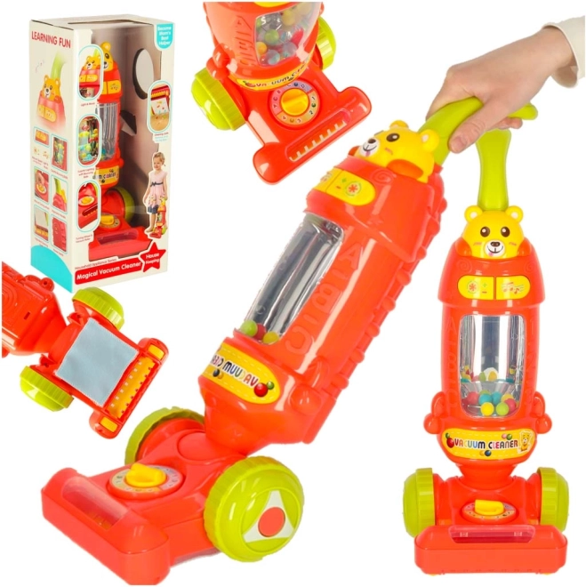 Interactieve kinderstofzuiger met licht en geluid 46 cm – framboos