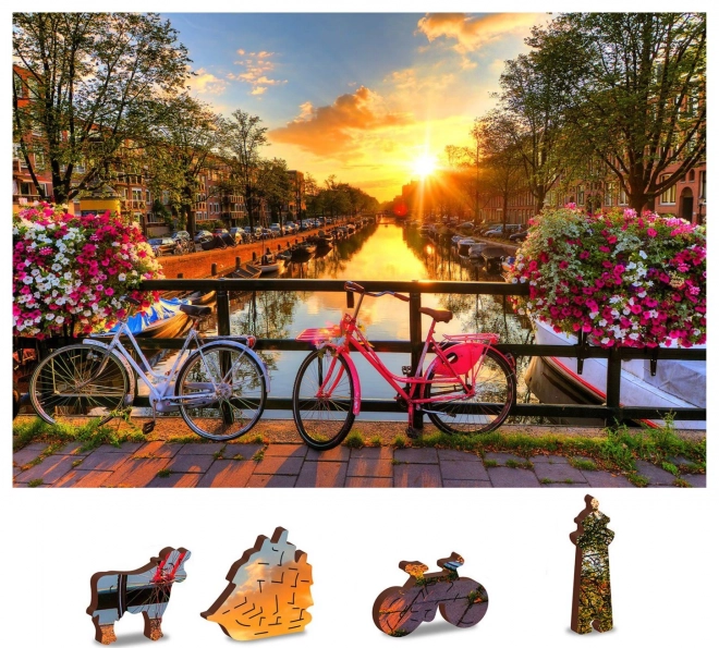 Amsterdam Bicycles Wooden Puzzle