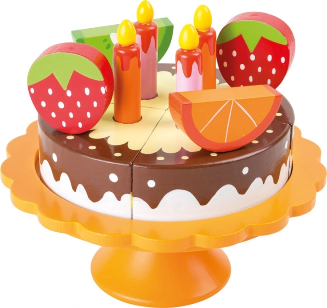 Wooden Birthday Cake with Fruit