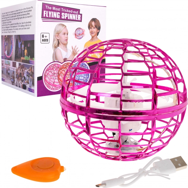 Flying ball with gesture control and LED lights – Pink