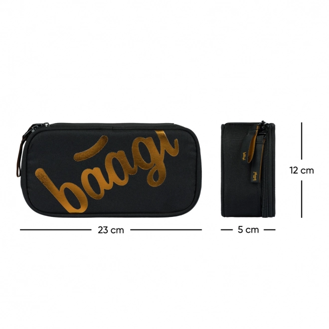 Baagl School Pencil Case Metallic Bronze