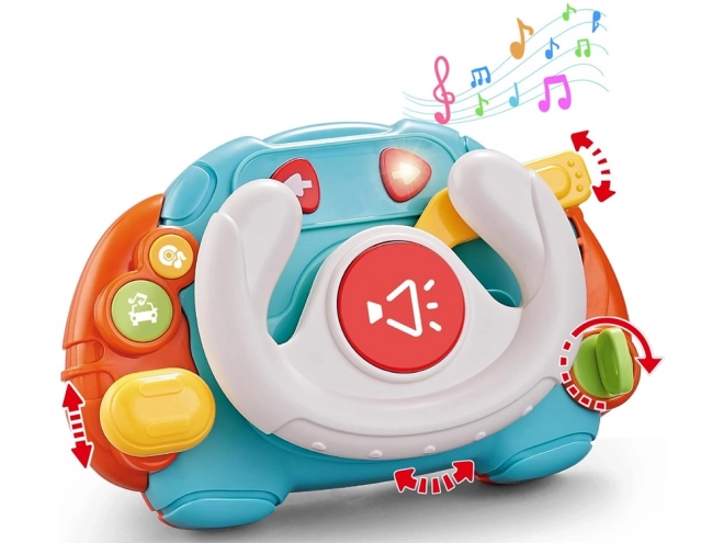 Interactive Sensory Steering Wheel for Kids with Light and Sound