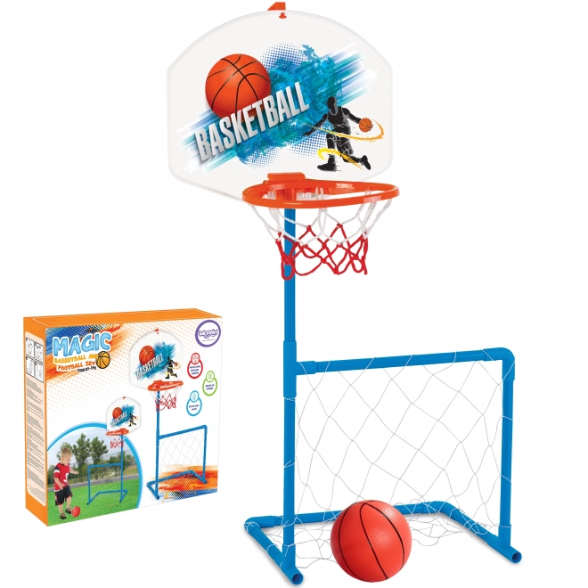 Sportset 2-in-1 met basketbalring en voetbaldoel Woopie