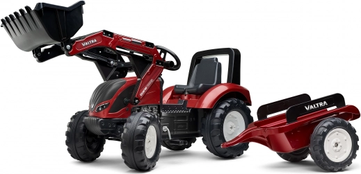 Trattore a pedali per bambini VALTRA con benna anteriore e rimorchio staccabile dai 3 anni