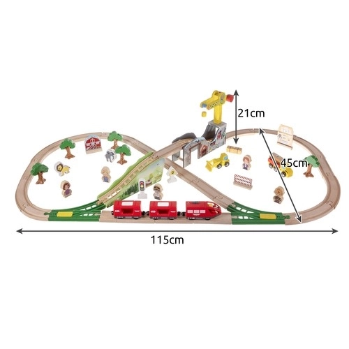 Wooden Train Set with Track for Children