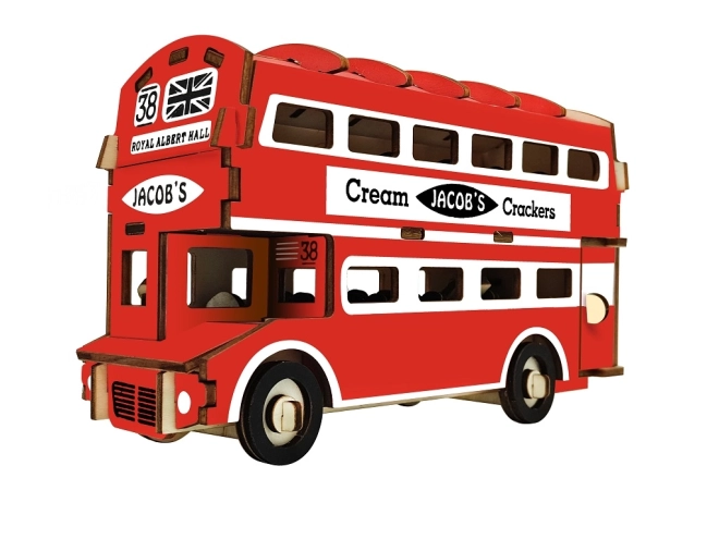 Woodcraft Wooden 3D Puzzle Doubledecker Bus