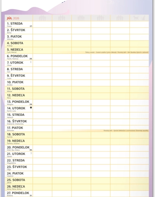 Calendrier mural Planificateur familial XXL 2026