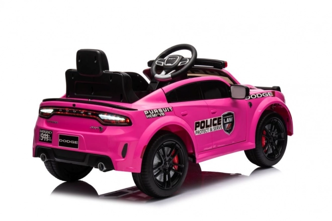 Pink Dodge Charger Ride-On Police Car