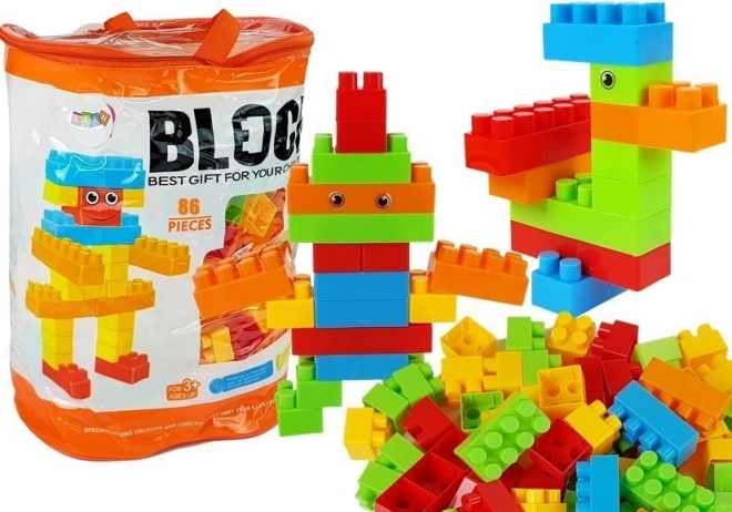 Construction Blocks in Bag - 86 Pieces