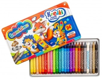 Wax Crayons In Metal Case Bambino 24 Colors