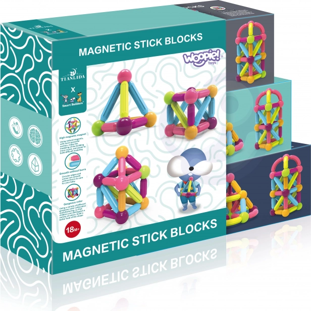 Woopie Magnetic Construction Set Educational Large 28 pcs