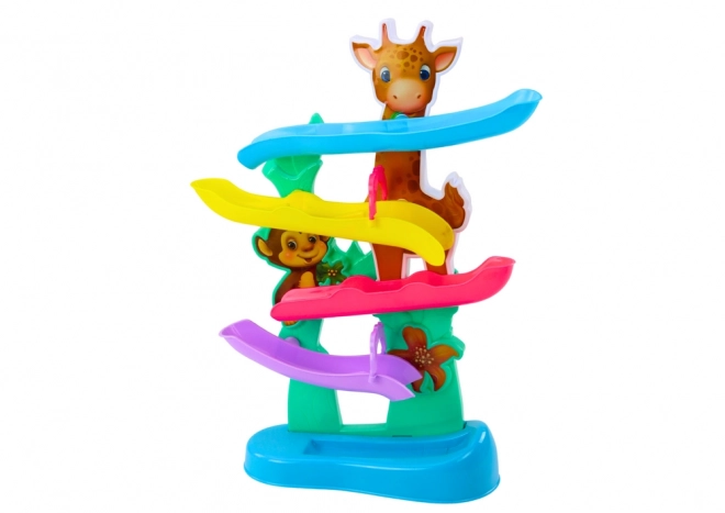 Colorful Ball Slide with Giraffe and Monkey Sounds