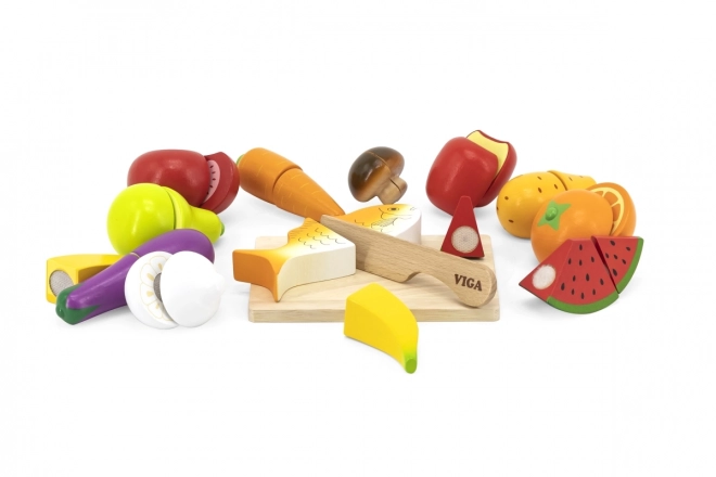 Wooden Cutting Food Play Set