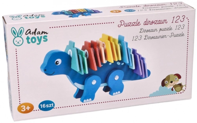 Wooden Dinosaur with Number Puzzles