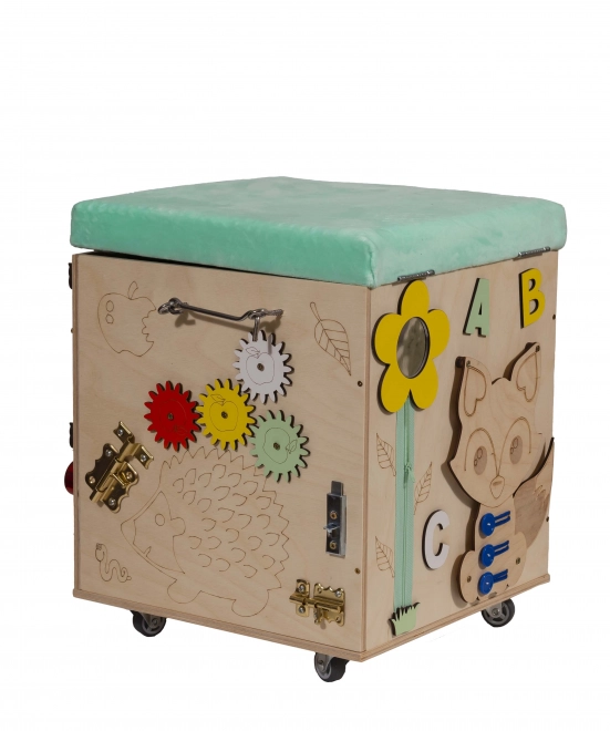 Interactive Activity Cube with Storage for Children