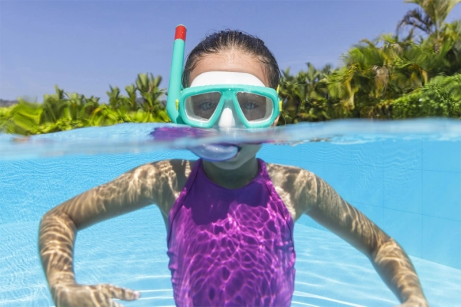 Bestway diving mask with green tube 24018