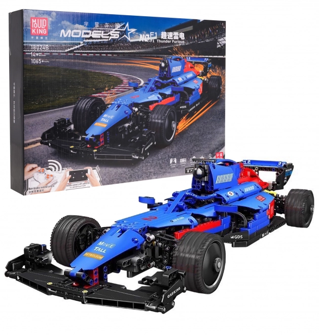 Remote Control Blue F1 Racing Car Building Set