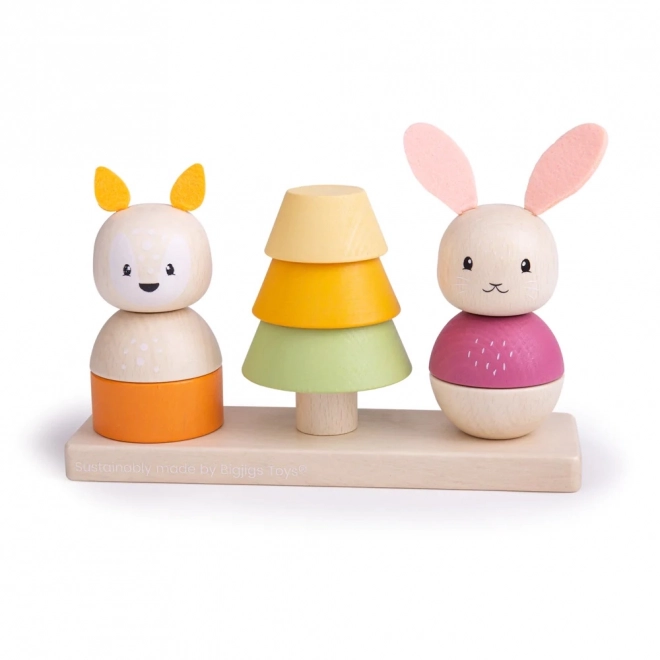 Bigjigs Stacking Toy - Fox and Rabbit