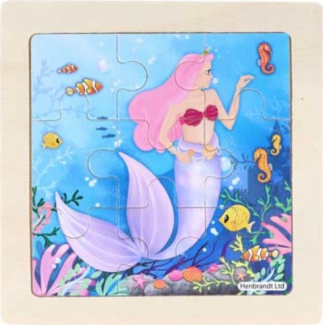 Wooden Puzzle Mermaid Fialka 9 Pieces