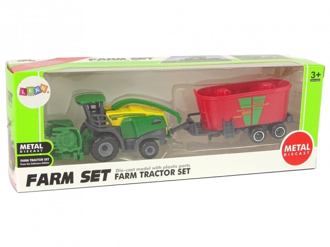 Harvesting Toy Tractor with Trailer