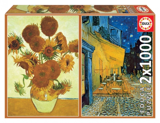 Educa Puzzle Sunflower and Terrace Café at Night Set