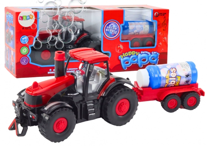 Bubble Blowing Tractor with Trailer and Obstacle Sensor