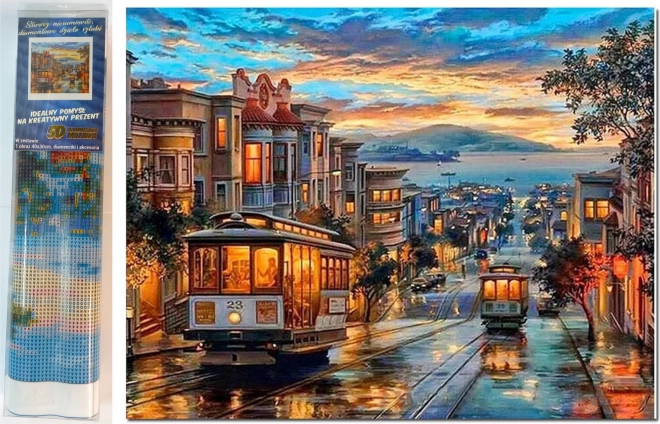 Diamond Painting Trams in the City