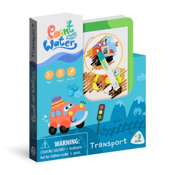 Magical Water Painting Book with Transportation Theme