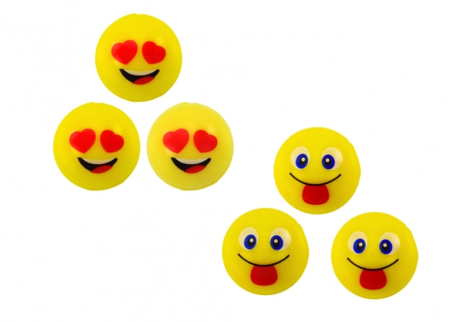 Emoji Yellow Bouncy Ball Set - 6 Pack