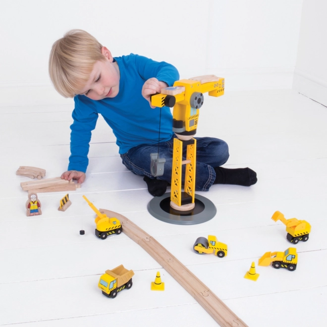 Bigjigs Rail Crane and Construction Vehicles Set