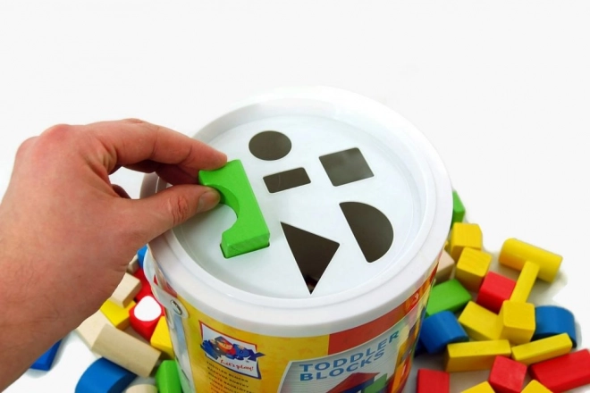 Wooden Blocks Set in Bucket