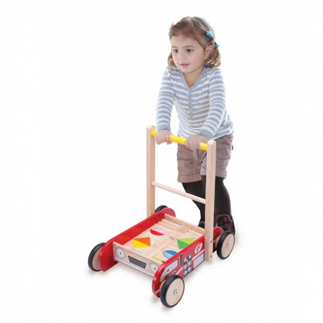 Wooden Fire Truck Walker for Kids