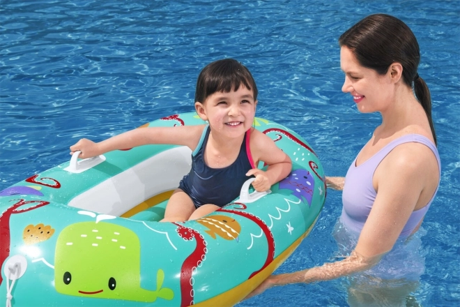 Inflatable Kids Boat with Marine Animal Design