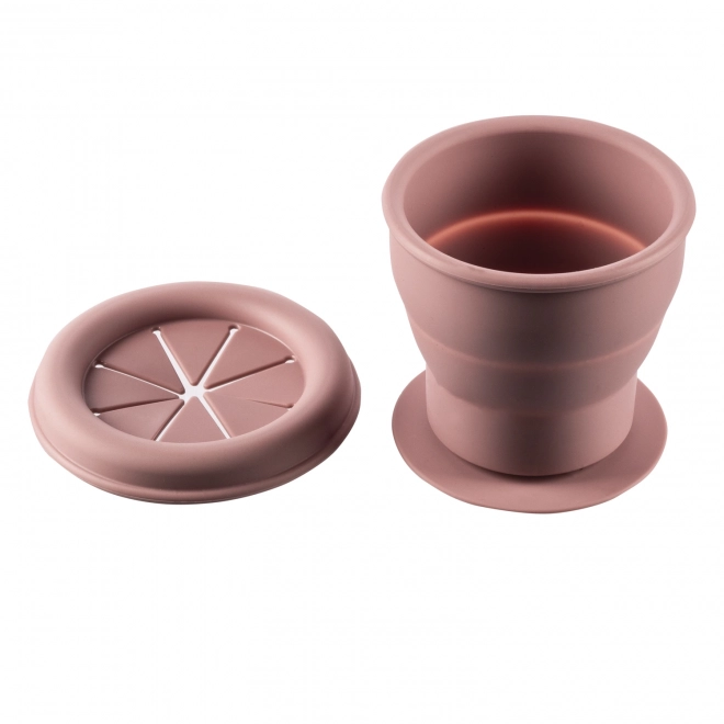 Silicone Snack Bowl with Suction, Old Pink