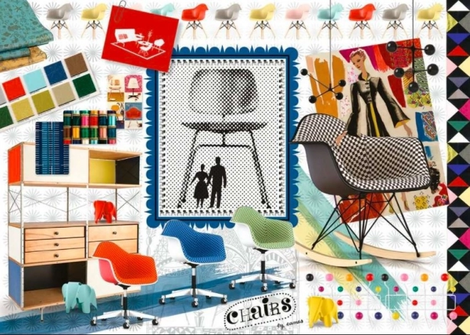 Ravensburger – 1000 Piece 2D Puzzle: Eames Design Classics Chairs