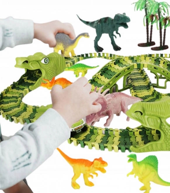 Dinosaur Racing Track with Car and Figures