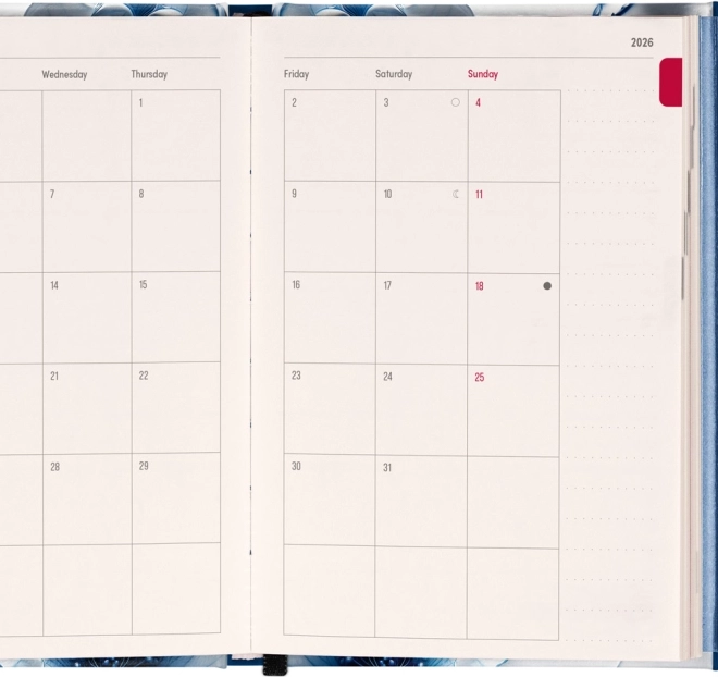 Notique Weekly Magnetic Diary Porcelain Flower 2026