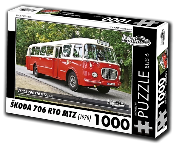 Retro Vehicles Puzzle - Skoda 706 RTO MTZ Bus 1970